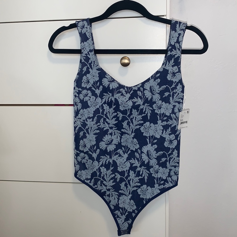 free people printed clean lines bodysuit
